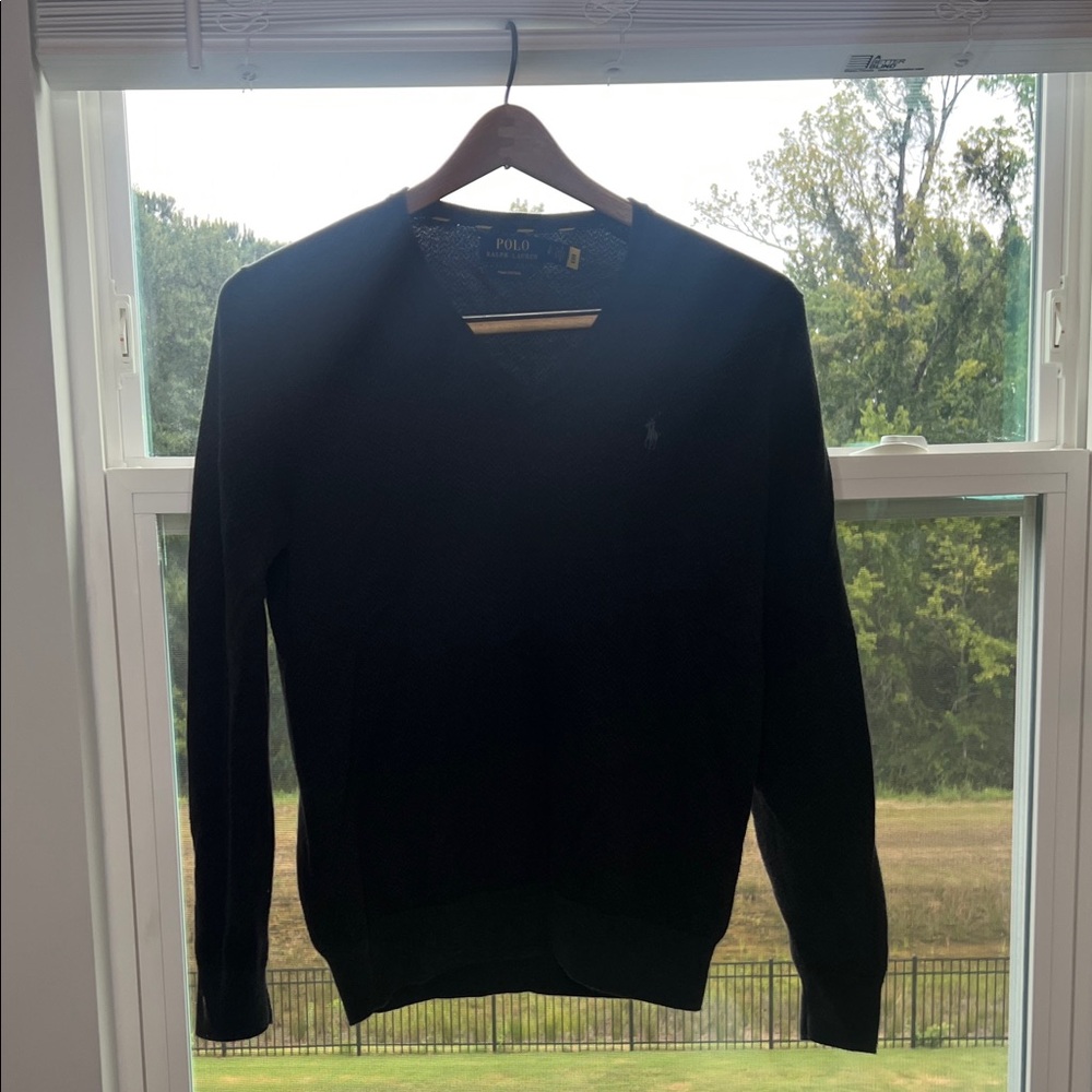 Polo Ralph Lauren,Cotton Pullover V-Neck Sweater, Male, Sizes L, Color Dark Gray
